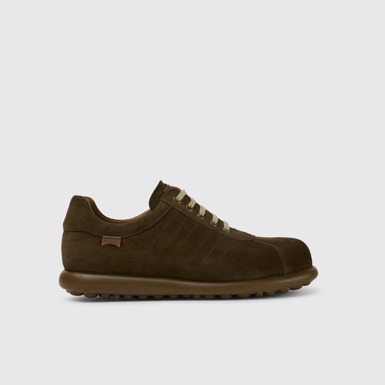 Side view of Pelotas Iconic dark brown shoe for men