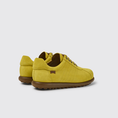Back view of Pelotas Yellow nubuck sneakers for men