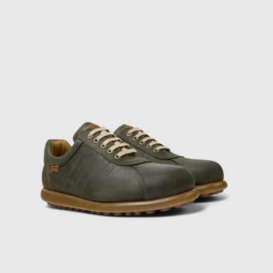 Front view of Pelotas Green nubuck sneakers for men