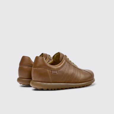 Back view of Pelotas Brown leather sneakers for men