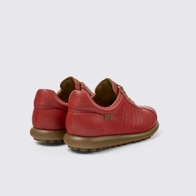 Back view of Pelotas Red Leather Oxford Sneaker for Men