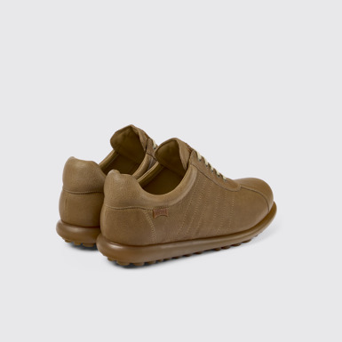 Back view of Pelotas Brown Leather Oxford Sneaker for Men