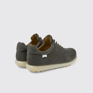 Back view of Pelotas Gray Nubuck Oxford Sneaker for Men