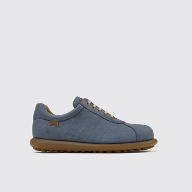 Side view of Pelotas Blue Nubuck Oxford Sneaker for Men