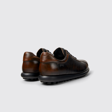 Back view of Pelotas Black-brown leather shoes for men