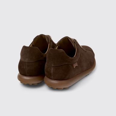 Back view of Pelotas Brown nubuck shoes for men