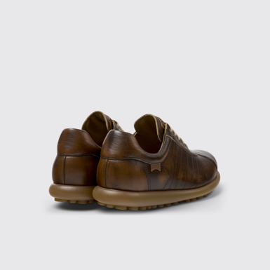 Back view of Pelotas Brown Leather Shoes for Men.