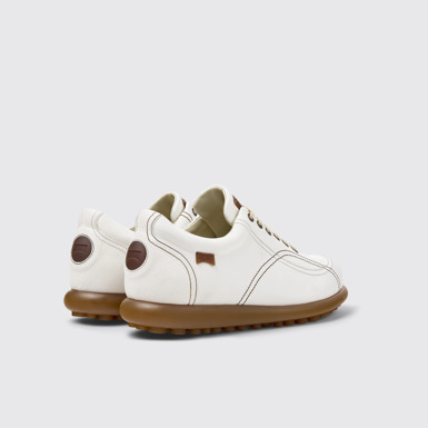 Back view of Twins White Leather Shoes for Men.