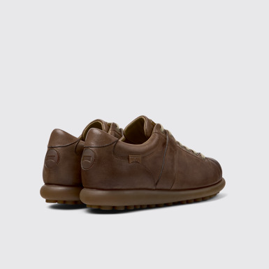 Back view of Pelotas Brown Leather Shoes for Men.