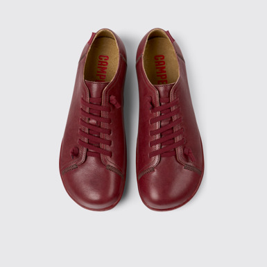 Overhead view of Peu Brown leather shoes for men