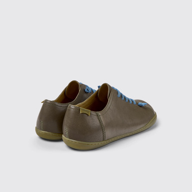 Back view of Peu Green leather shoes for men