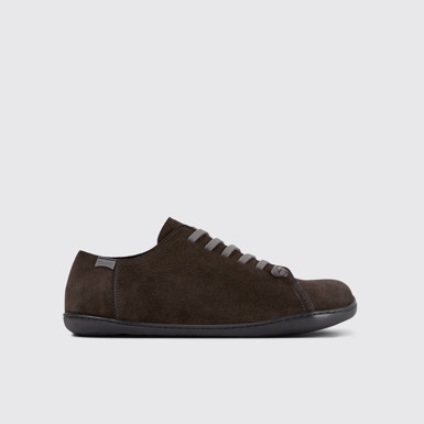 Side view of Peu Gray nubuck shoes for men