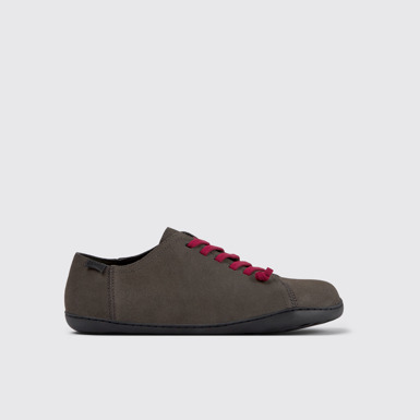 Side view of Peu Gray nubuck shoes for men
