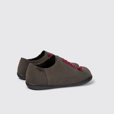 Back view of Peu Gray nubuck shoes for men