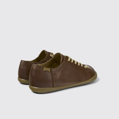 Back view of Peu Brown Leather Shoes for Men.