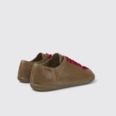 Back view of Peu Beige Leather Shoes for Men