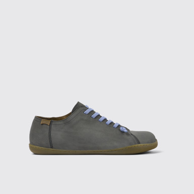 Side view of Peu Gray Nubuck Shoes for Men