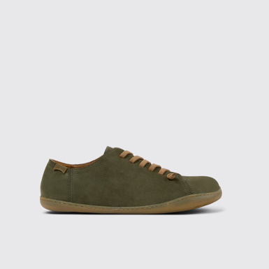 Side view of Peu Green nubuck shoes for men