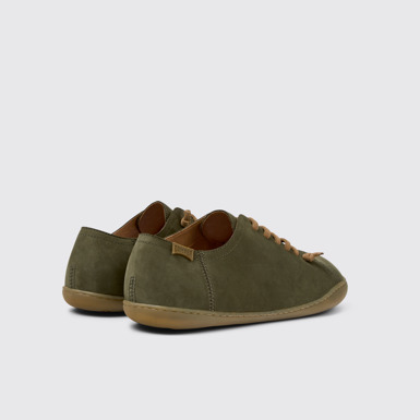Back view of Peu Green nubuck shoes for men