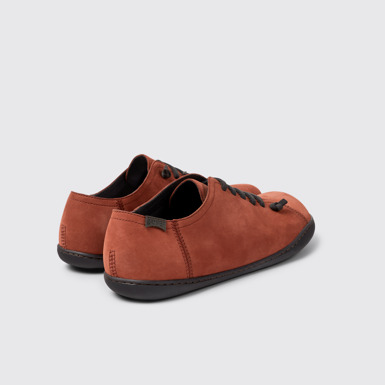 Back view of Peu Burgundy nubuck shoes for men