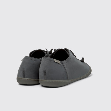 Back view of Peu - Chrome Free Gray Nubuck and Leather Shoes for Men.