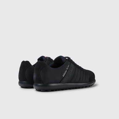 Back view of Pelotas XLite Navy blue textile and nubuck shoes for men