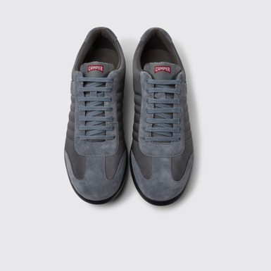 Overhead view of Pelotas XLite Gray textile and nubuck shoes for men
