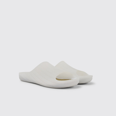 Front view of Wabi White monomaterial sandals for men