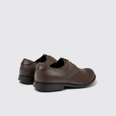 Back view of Mil 1913 Brown Leather Shoes for Men.