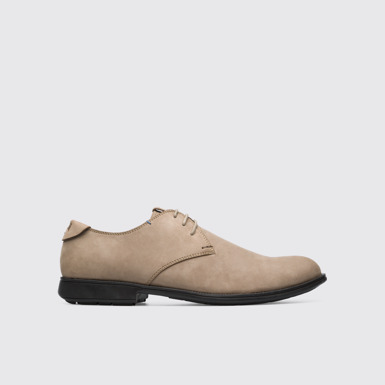 Side view of Mil Grey blucher shoes for men