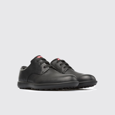 Front view of Atom Work Black Formal Shoes for Men