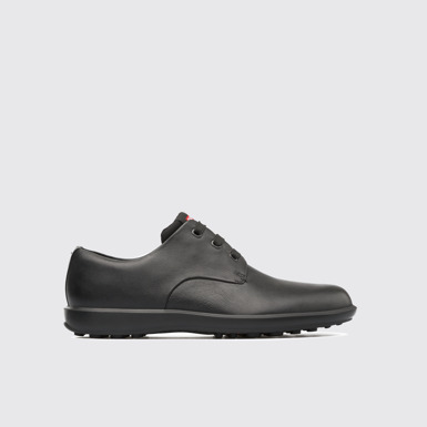 Side view of Atom Work Black Formal Shoes for Men