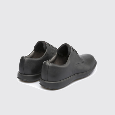 Back view of Atom Work Black Formal Shoes for Men