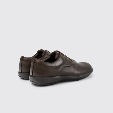 Back view of Atom Work Brown Leather Shoes for Men.