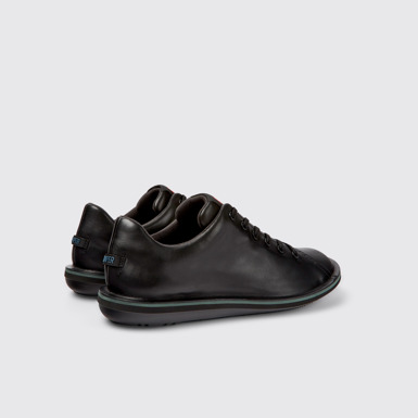 Back view of Beetle Black Leather Shoes for Men.