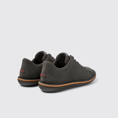 Back view of Beetle Gray Nubuck Shoes for Men.