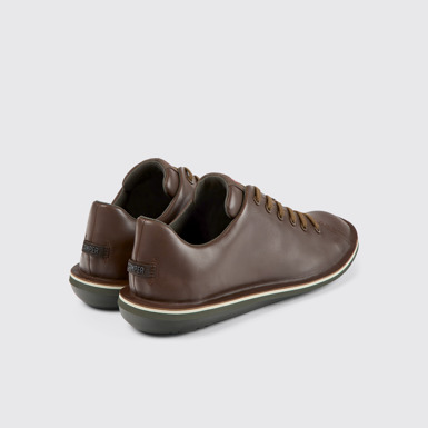 Back view of Beetle Brown leather shoes for men