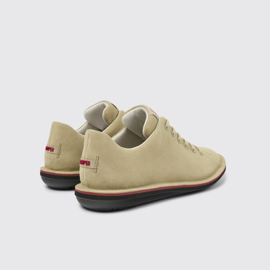 Back view of Beetle Beige Leather Shoe for Men