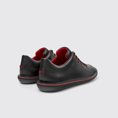 Back view of Beetle Black Leather Shoes for Men.