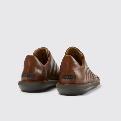 Back view of Beetle Brown Leather Shoes for Men.