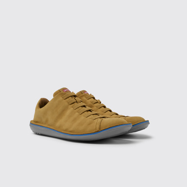 Front view of Beetle Brown nubuck sneakers for men