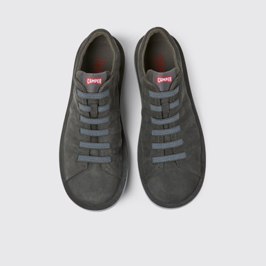 Overhead view of Beetle Gray nubuck shoes for men