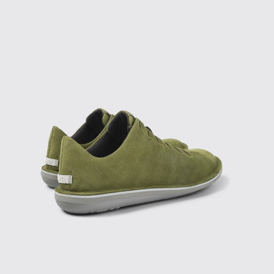 Back view of Beetle Green Nubuck Low Sneaker for Men