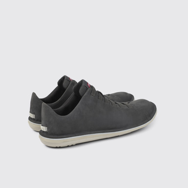 Back view of Beetle Gray Nubuck Low Sneaker for Men