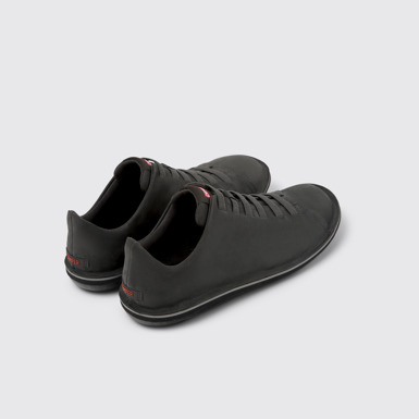Back view of Beetle Gray Nubuck Shoes for Men.