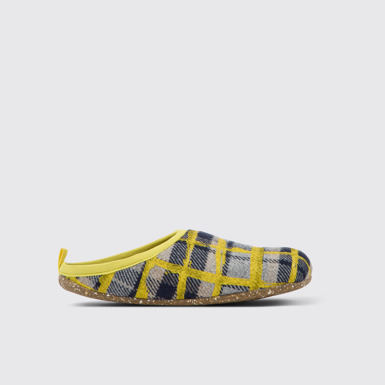 Side view of Wabi Multicolored recycled wool slippers for men