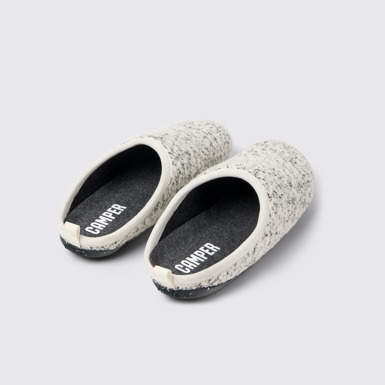Back view of Wabi White and black Slippers for Men