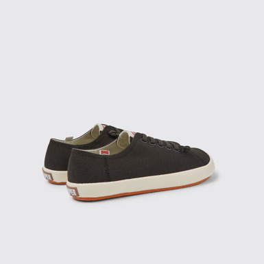 Back view of Peu Rambla Grey recycled cotton sneakers for men