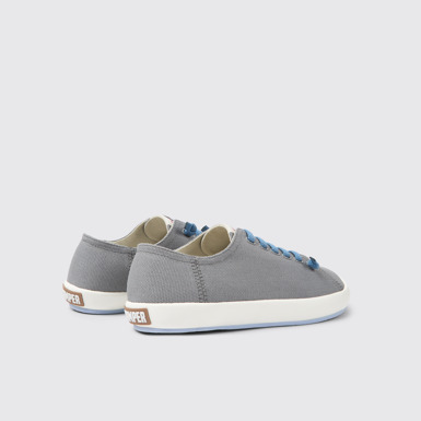 Back view of Peu Rambla Gray textile sneakers for men
