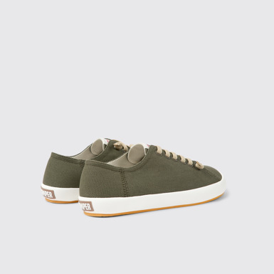 Back view of Peu Rambla Green textile sneakers for men